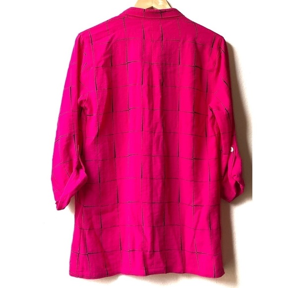 John Mark in Autographs-original Red Black Check Button Down Tunic Shirt - S - Picture 7 of 12